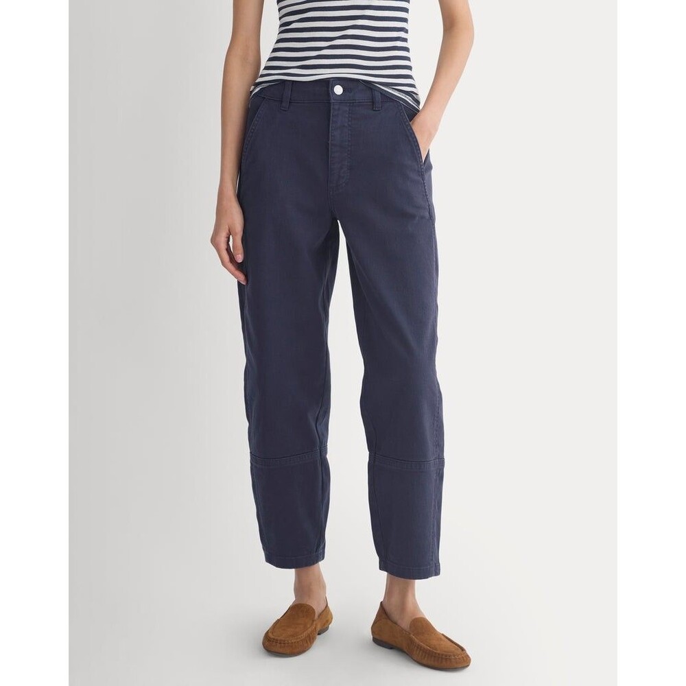 New Everlane Utility Barrel Pant Womens 12R Navy Blue High Rise Cropped